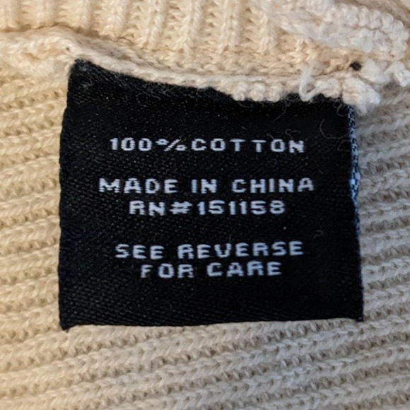 525 America Natural Color Draped Front Lightweight Cotton Pullover Sweater Sz XS - Picture 5 of 7